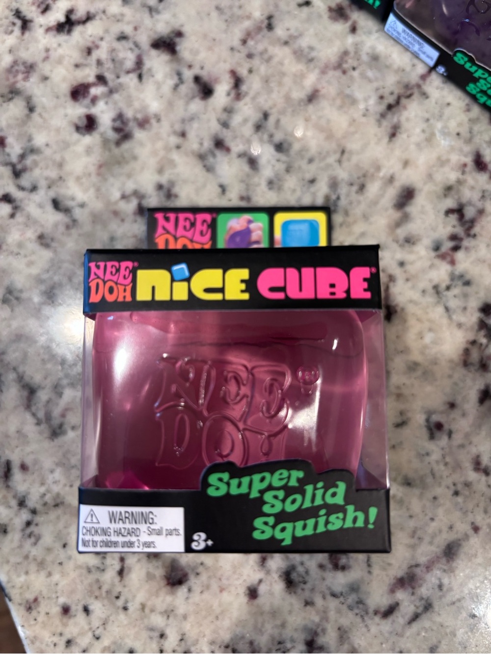 Nee Doh Nice Cube Pink Super Solid Squish Kids Toy Sealed in Box Brand New!